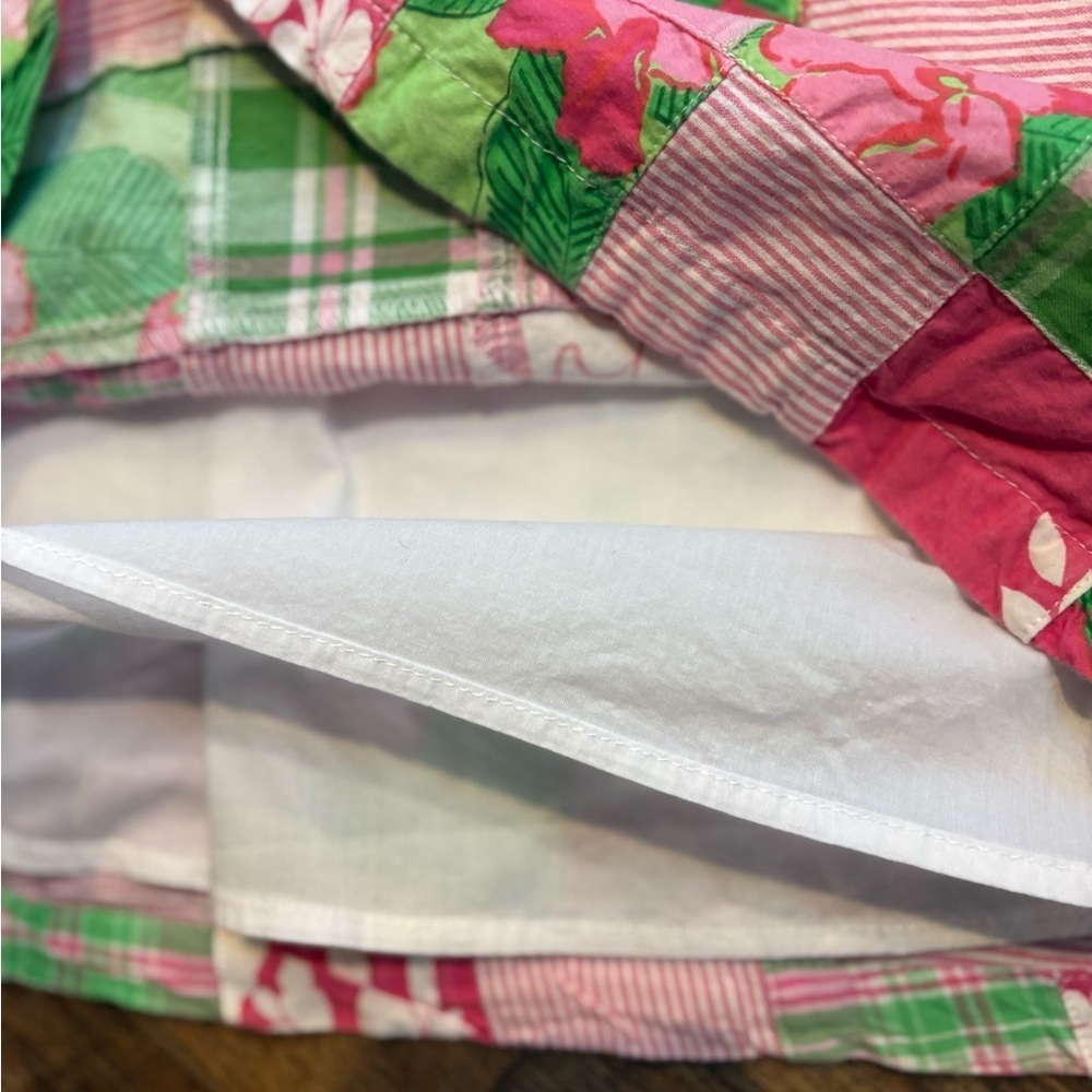 Savannah Girls Patchwork Dress Size 7 Pink Green Floral Easter Spring Cotton - Picture 10 of 11